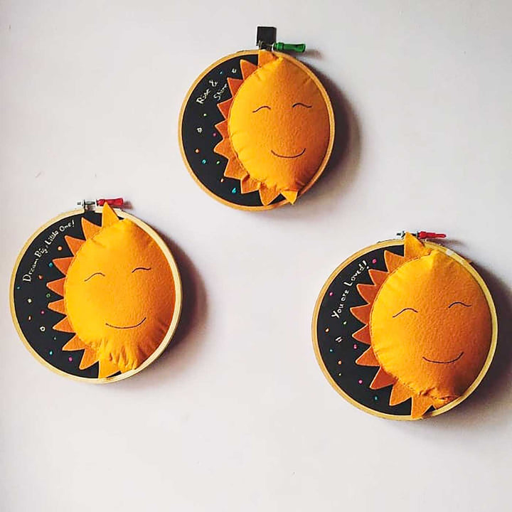 Rise And Shine Themed Felt Wall Hoop