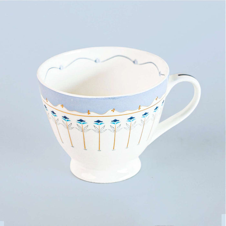 River Of Flowers Porcelain Cup & Saucer | Set Of 6, 12 Pcs