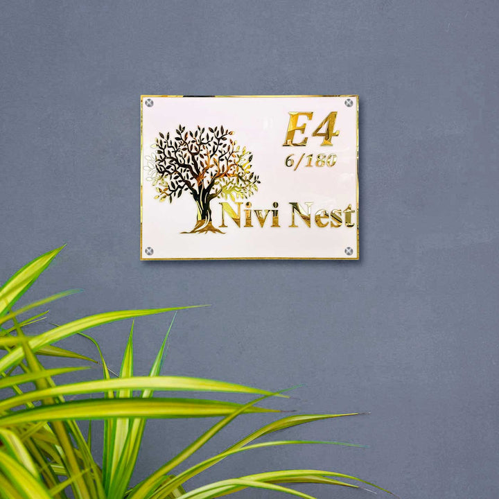 Personalized Waterproof Tree Design Acrylic LED Name Plate