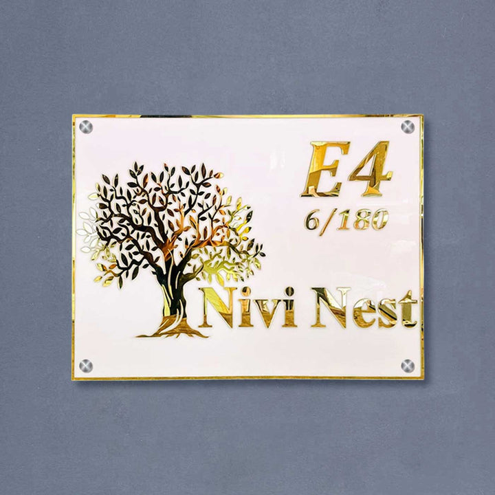 Personalized Waterproof Tree Design Acrylic LED Name Plate