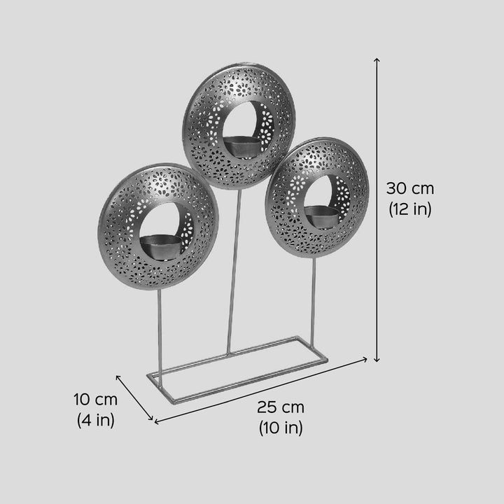 Handmade Round Etching Tealight Holder