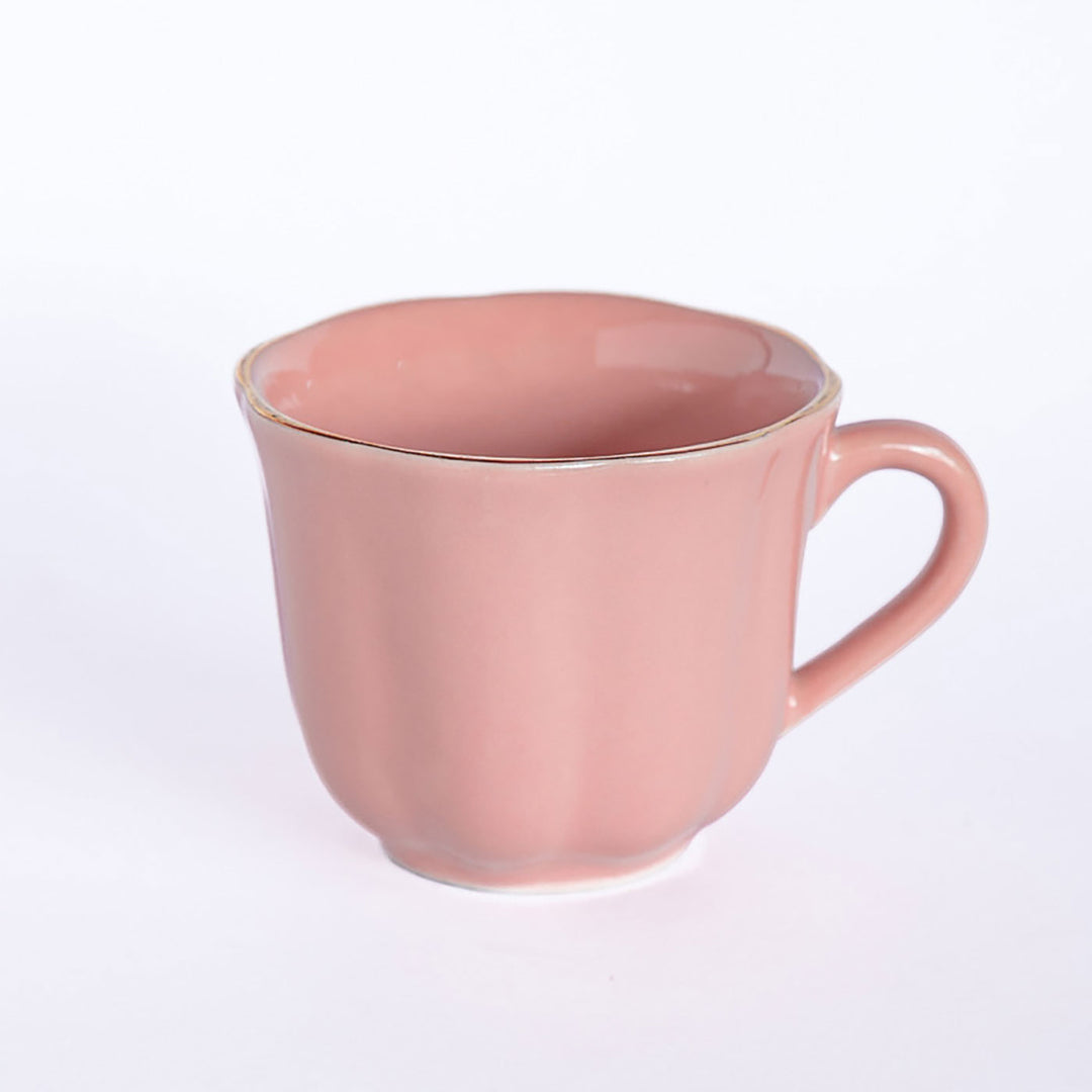 Pink Royal Anna Ceramic Teacup & Saucer | Set Of 4