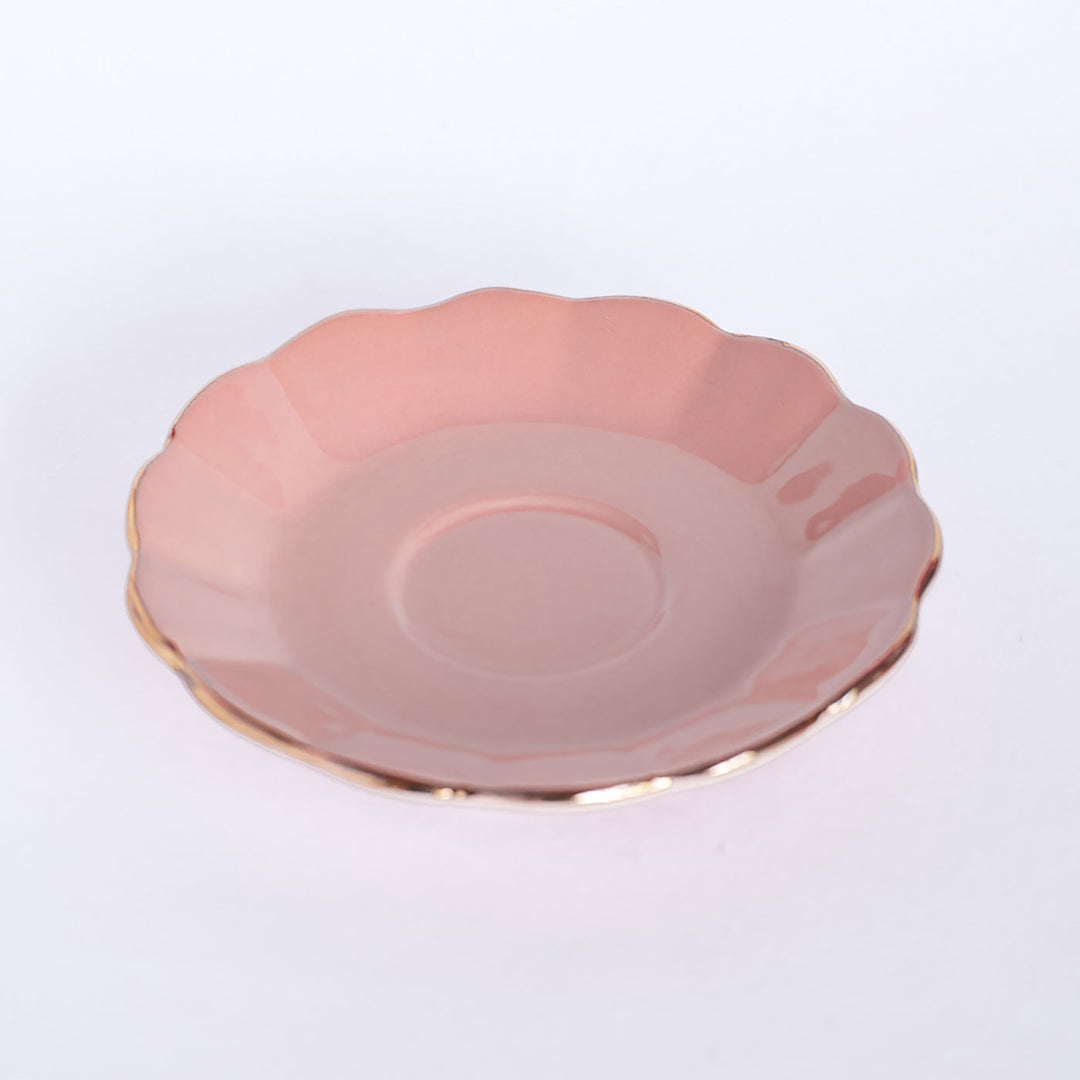 Pink Royal Anna Ceramic Teacup & Saucer | Set Of 4