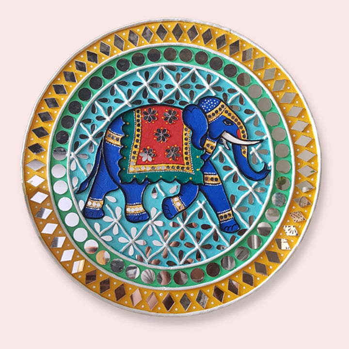 Royal Elephant Lippan Art Wall Plate