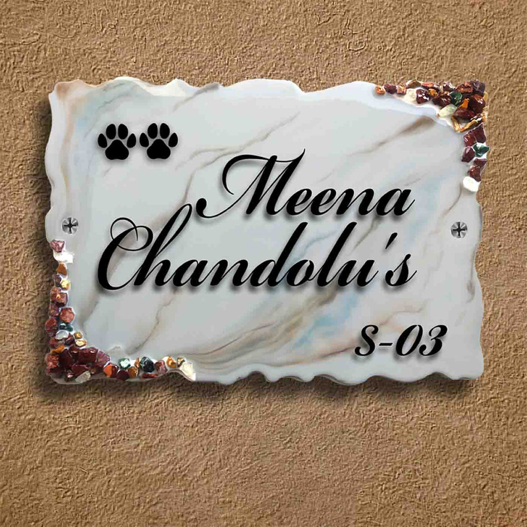 Personalized Handmade Pet Paws Resin Name Plate