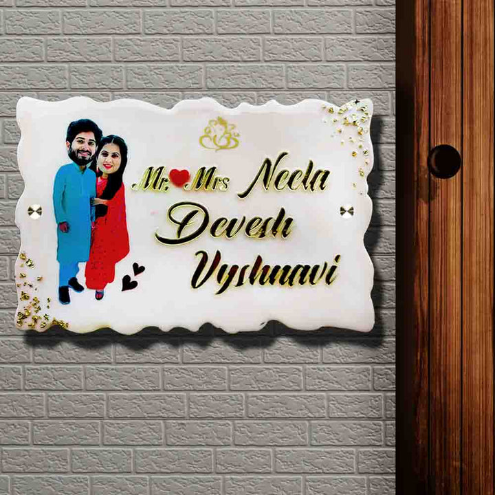 Photo Personalized Handmade Caricature Resin Name Plate