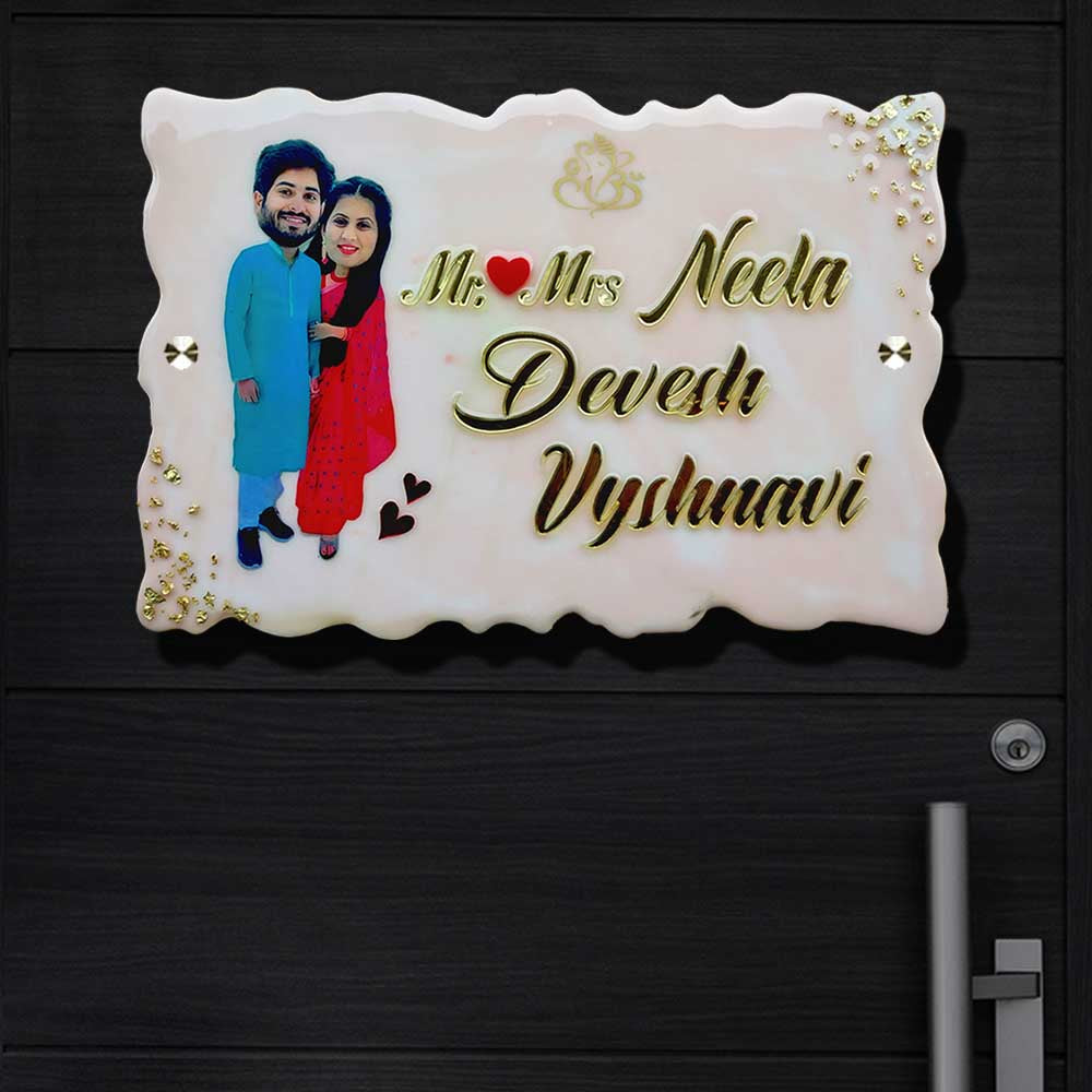 Photo Personalized Handmade Caricature Resin Name Plate