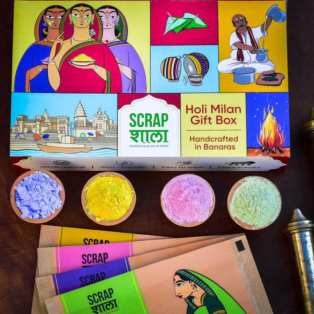 Handmade Milan Organic Gulaal Holi Gift Hamper | Set Of 4