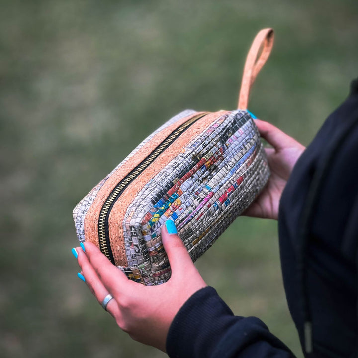 Upcycled Paper Handloom Multipurpose Zipper Pouch