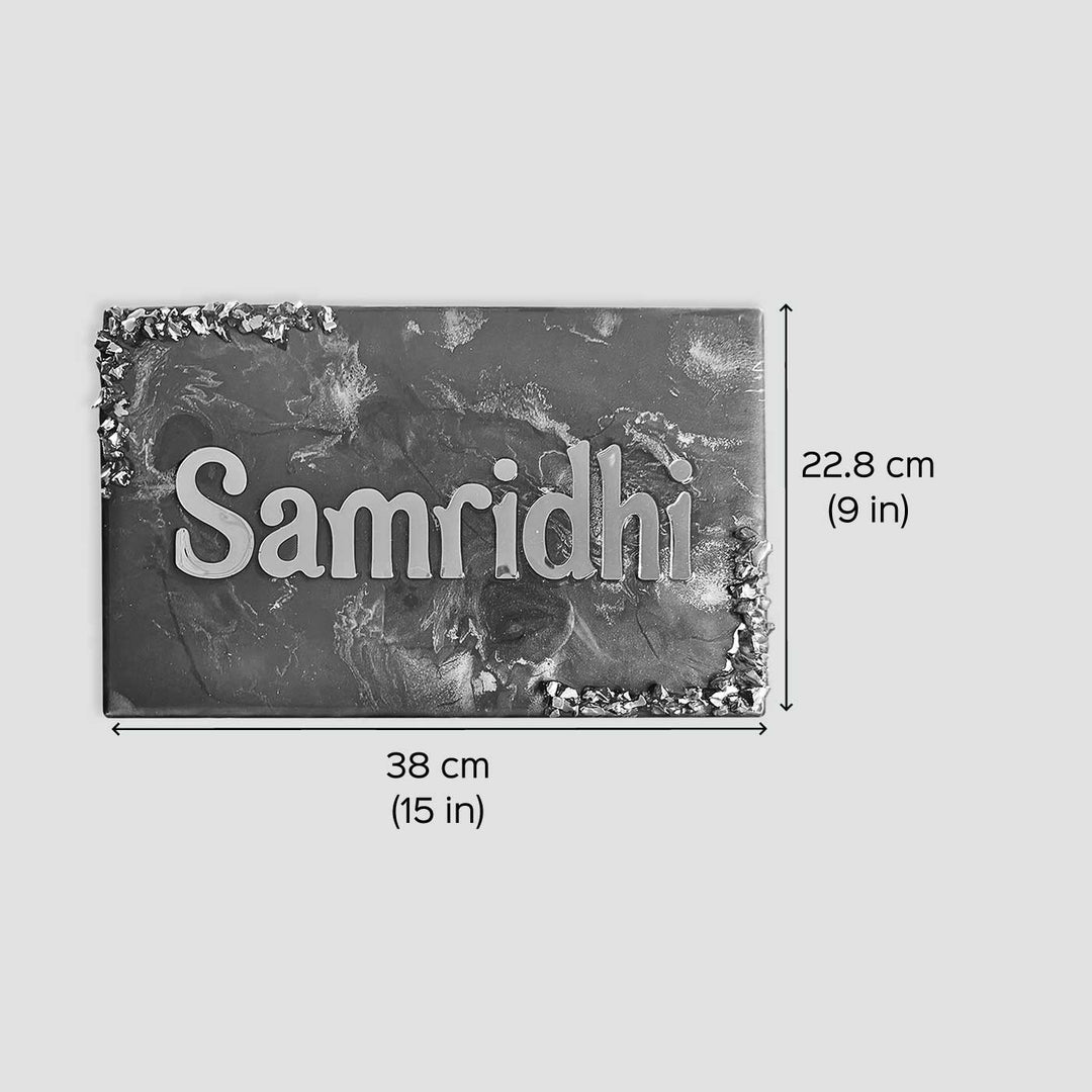 Personalized Resin Rectangle Orange Ocean Theme Name Plate