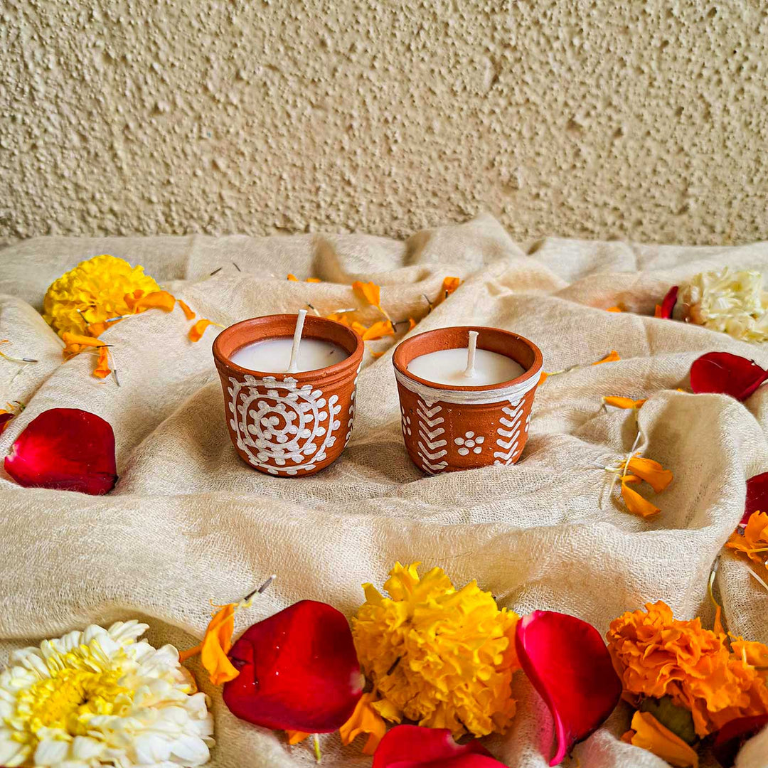 Handmade Scented Candle With Mitti Kulhad | Set of 2