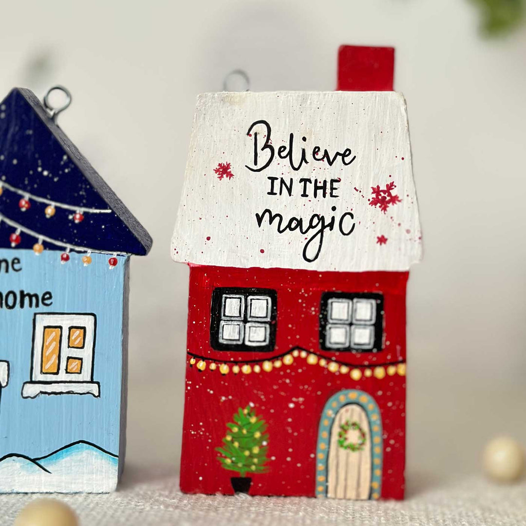 Snowy Xmas Miniature Houses | Set of 3