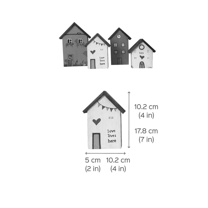 White and Grey Miniature Houses - Set of 3