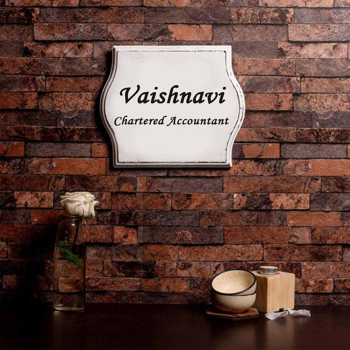 Curved Square Name Plate For Chartered Accountant