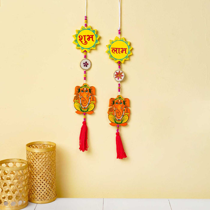 Shubh Labh Ganesha Wall Hangings I Set of 2