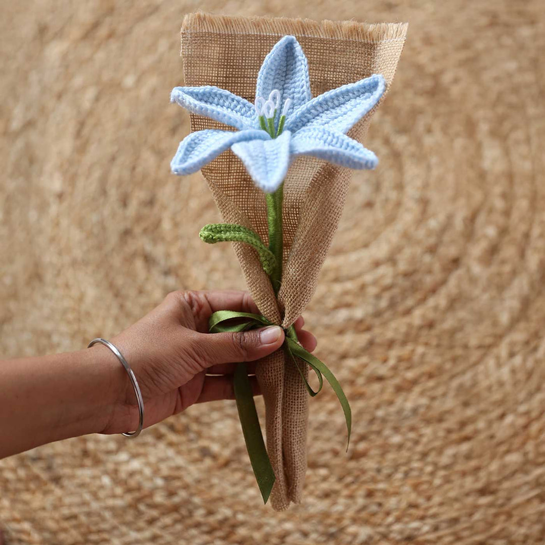 Handmade Crochet Single Lily Flower Bouquet