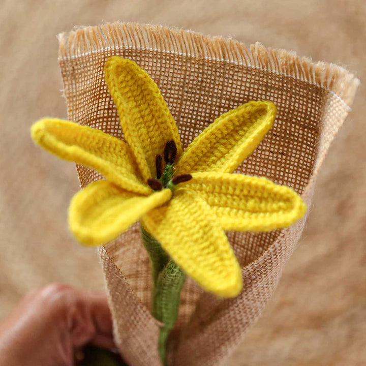 Handmade Crochet Single Lily Flower Bouquet