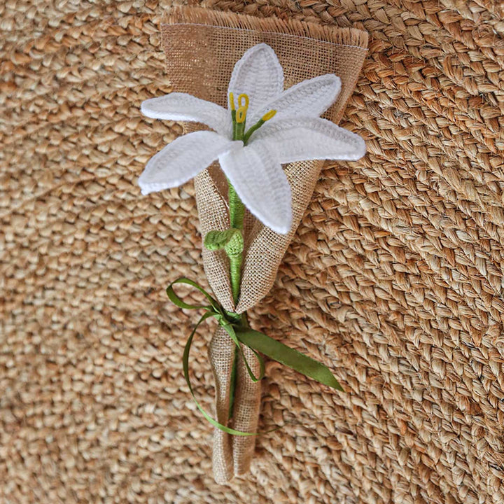 Handmade Crochet Single Lily Flower Bouquet