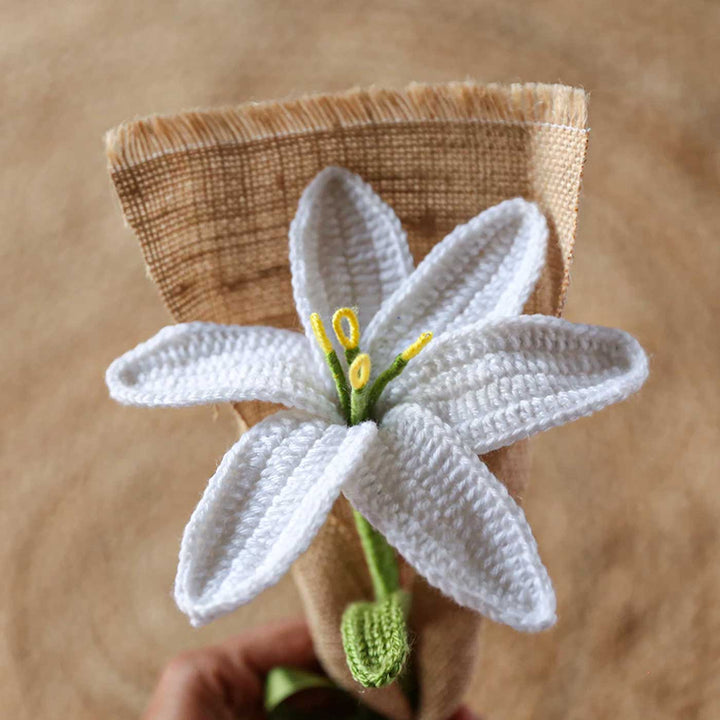 Handmade Crochet Single Lily Flower Bouquet