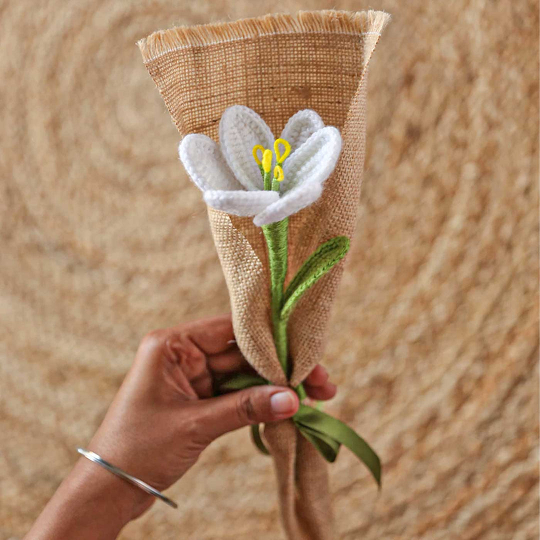 Handmade Crochet Single Flower Bouquet