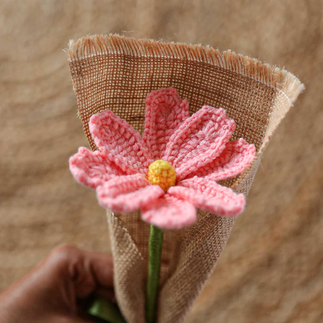 Handmade Crochet Single Flower Bouquet