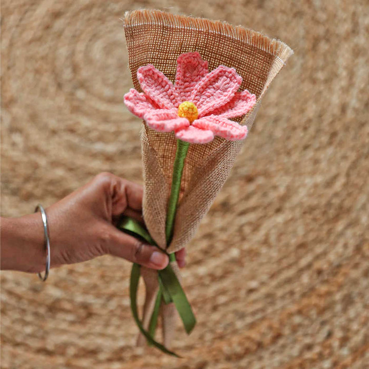 Handmade Crochet Single Flower Bouquet