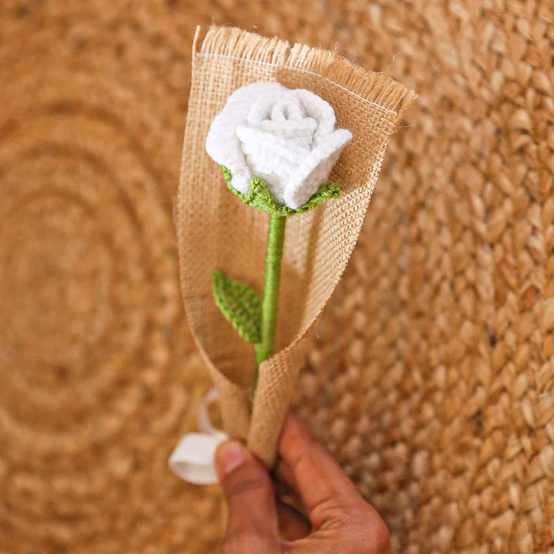 Handmade Crochet Single Rose Flower