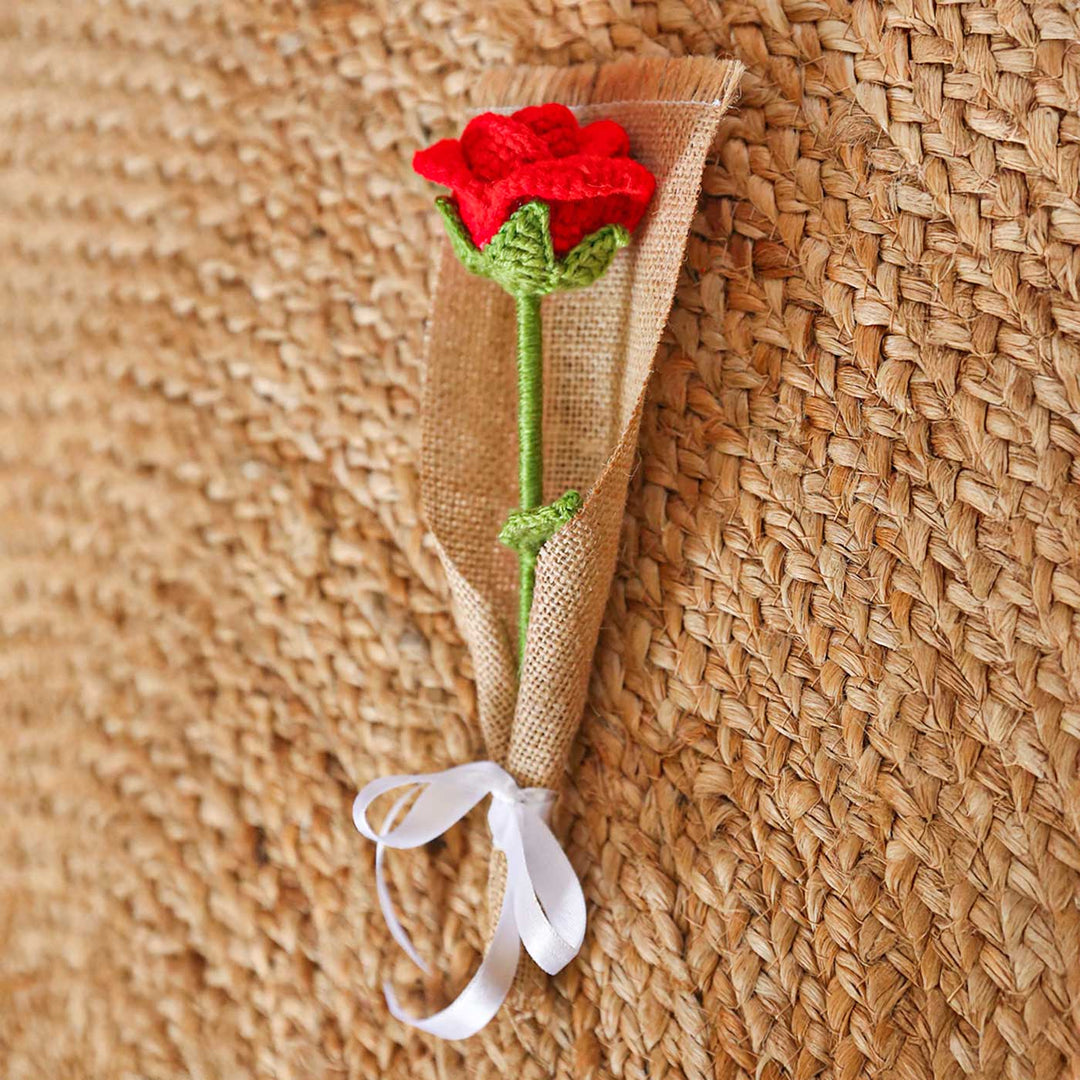 Handmade Crochet Single Rose Flower