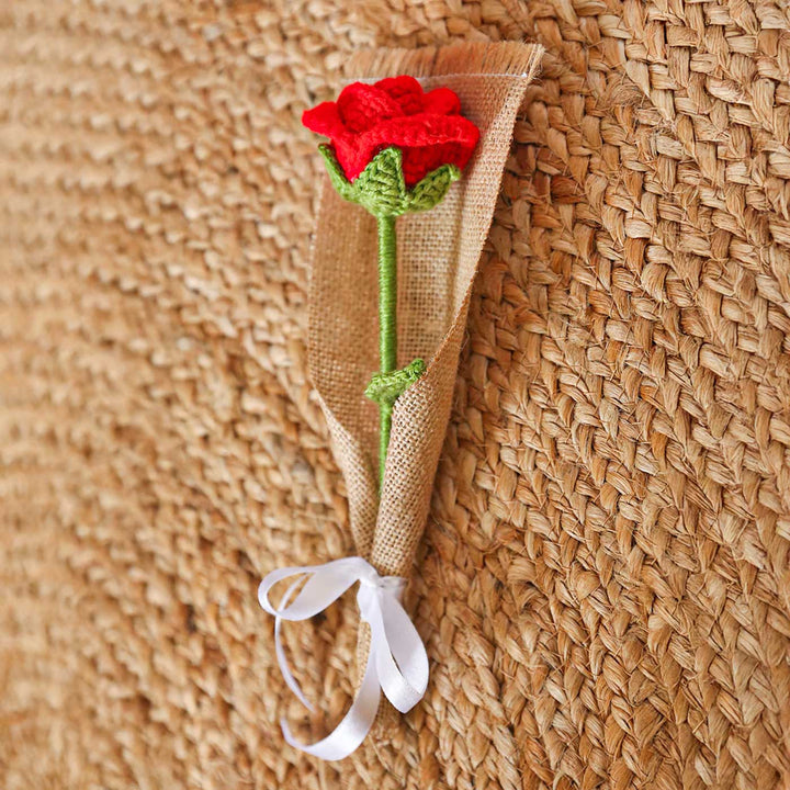 Handmade Crochet Single Rose Flower