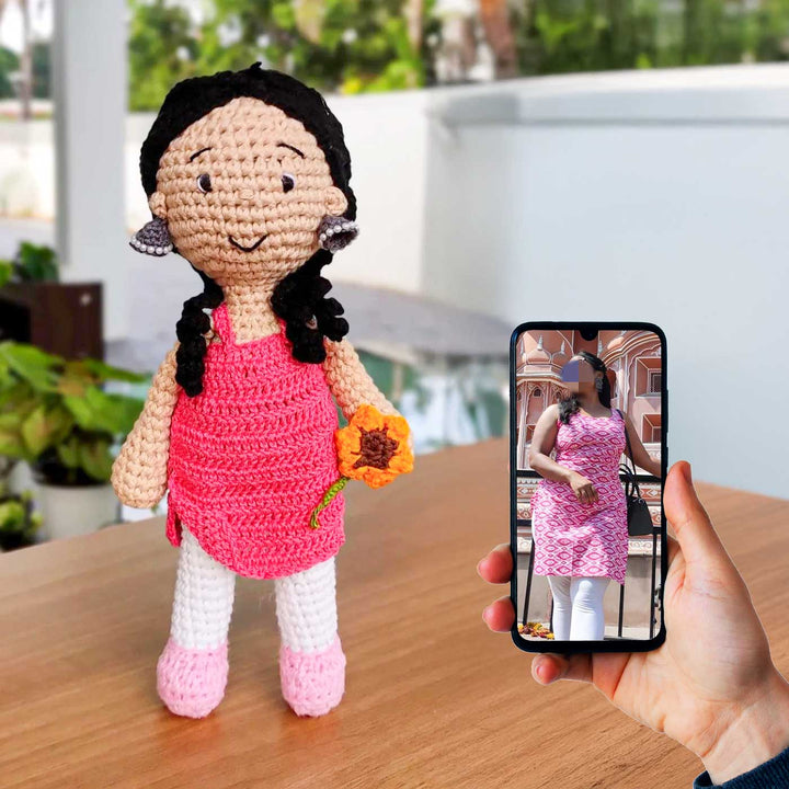 Photo Personalized Crochet Cute Girl Cotton Replica Doll