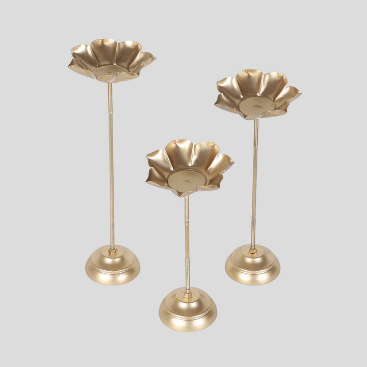 Handmade Lotus Tealight Holder With Detachable Stands | Set of 3