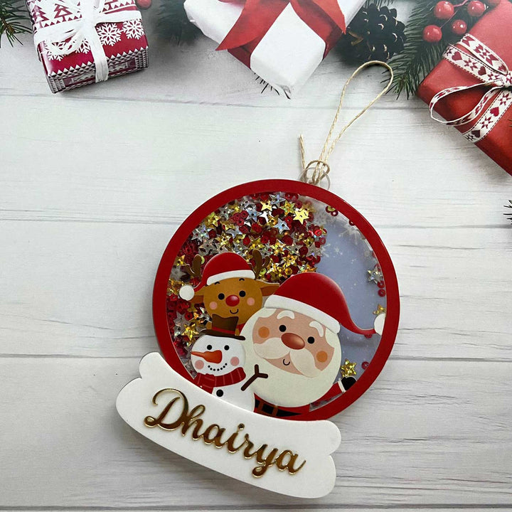 Personalized Snow Globe Acrylic Ornament For Christmas Tree Decoration