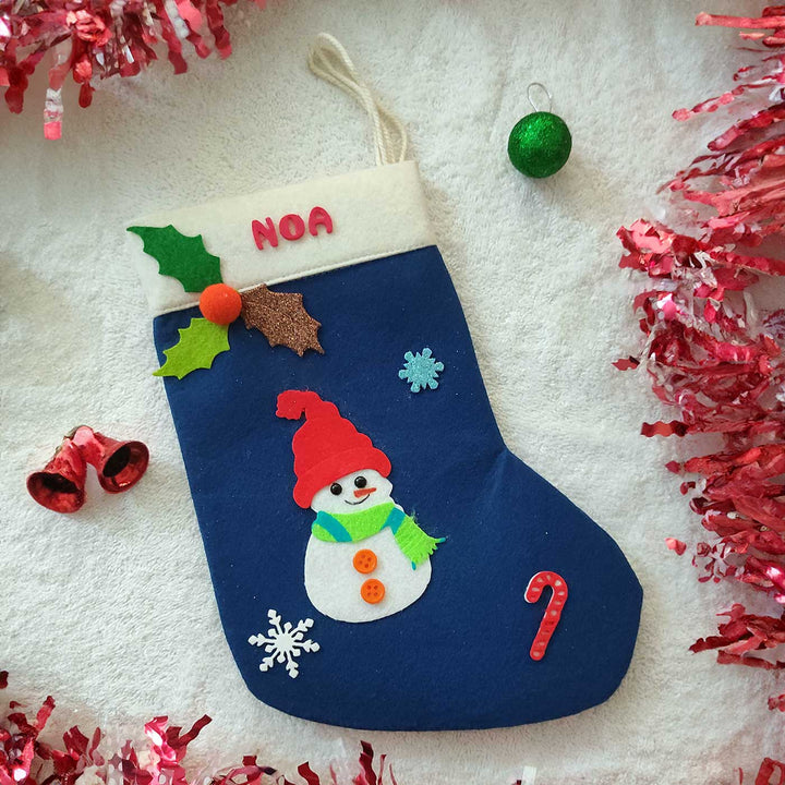 Personalized Snow Man Felt Stockings For Christmas Decoration