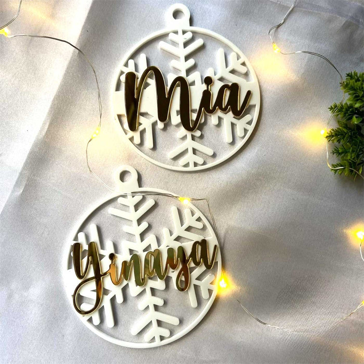 Personalized Snowflake Acrylic Ornament For Christmas Tree Decoration