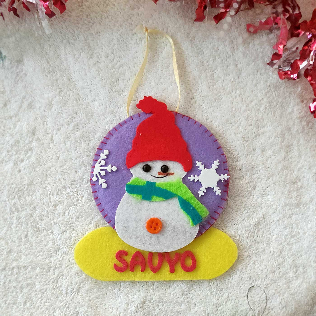 Personalized Snowman Felt Ornament For Christmas Tree Decoration