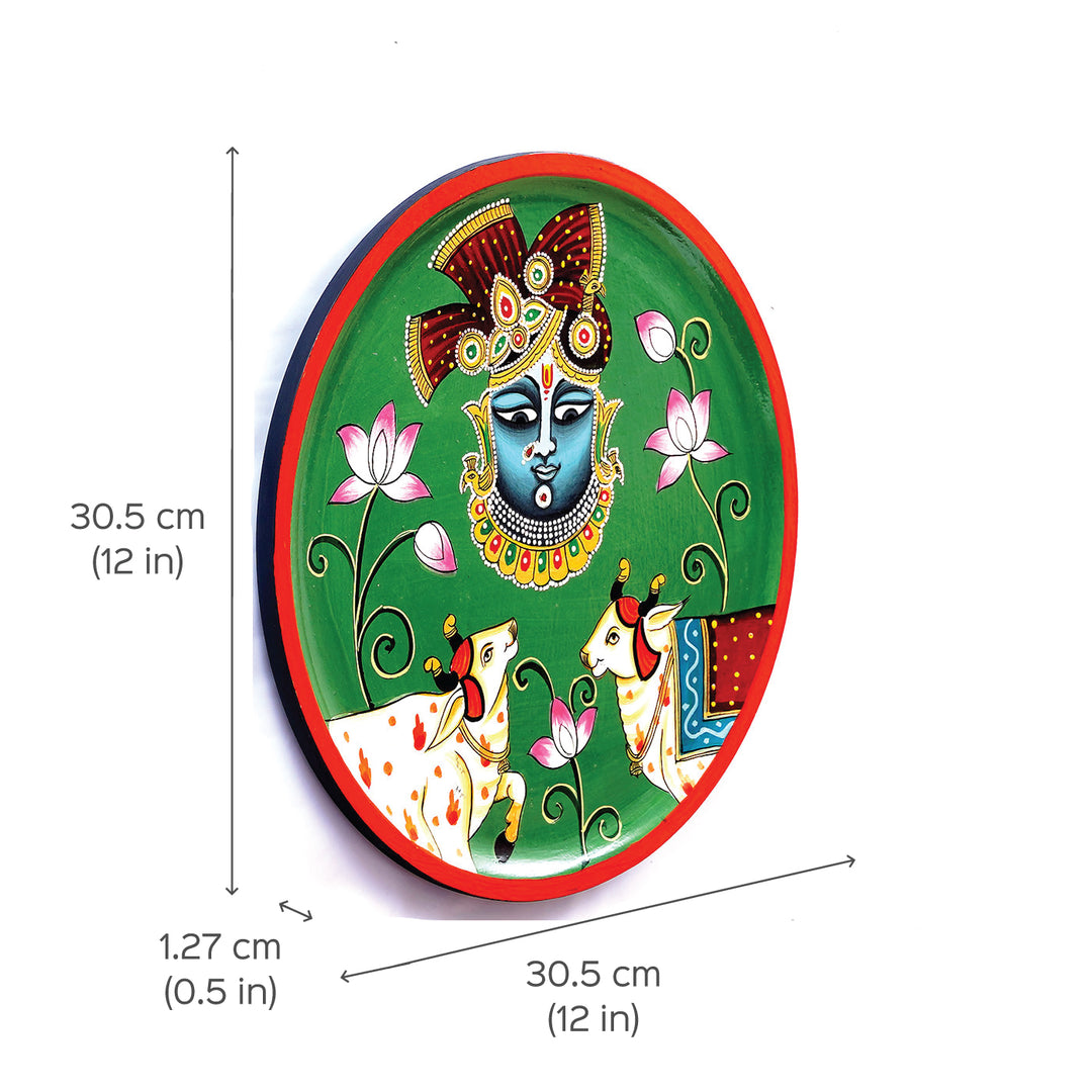 Handpainted Shreenathji MDF Wall Plate