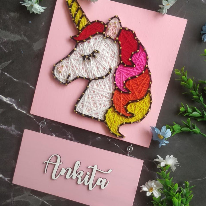 Personalized Kids Themed String Art Nameplate