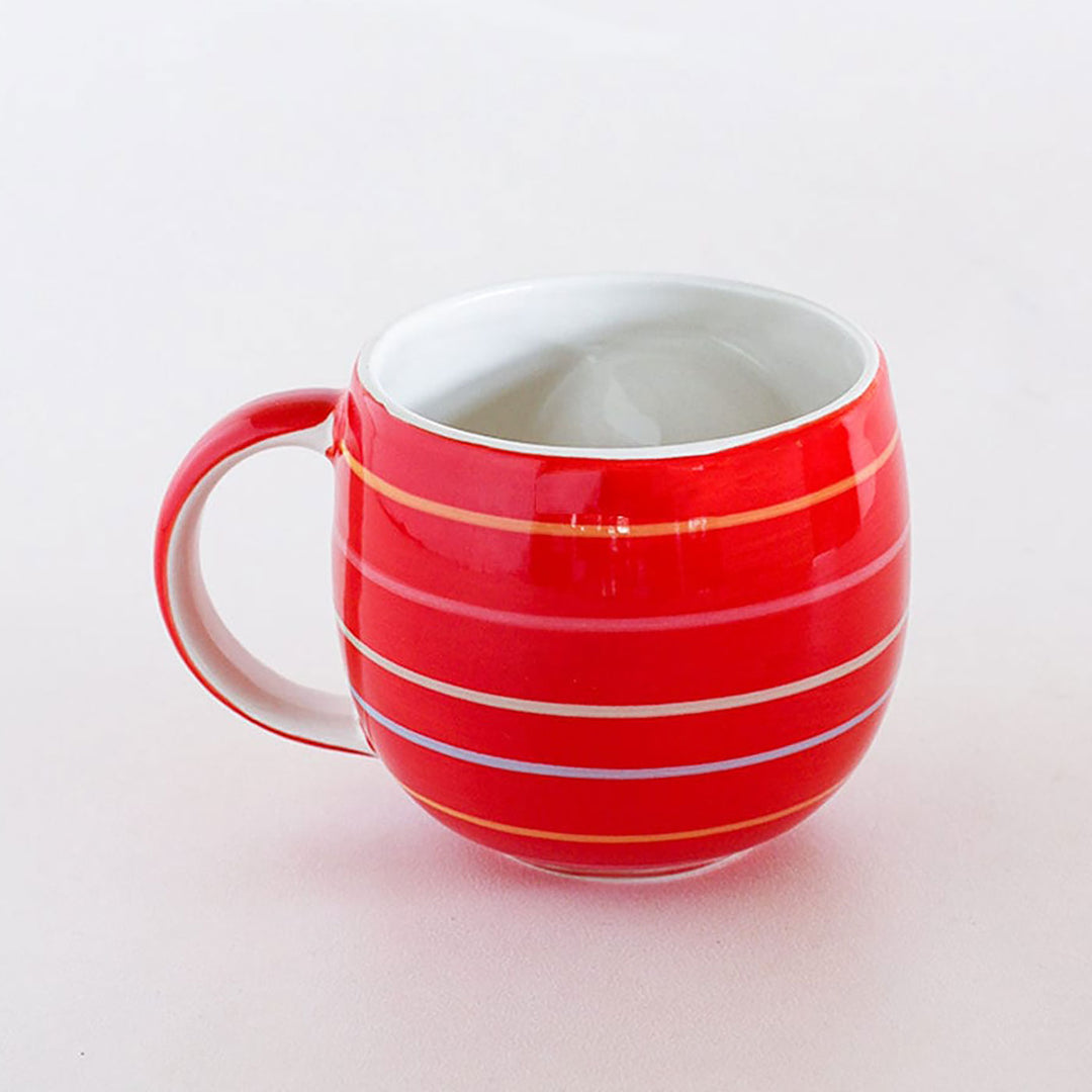 Hand-Painted Striped Bunny Ceramic Mug