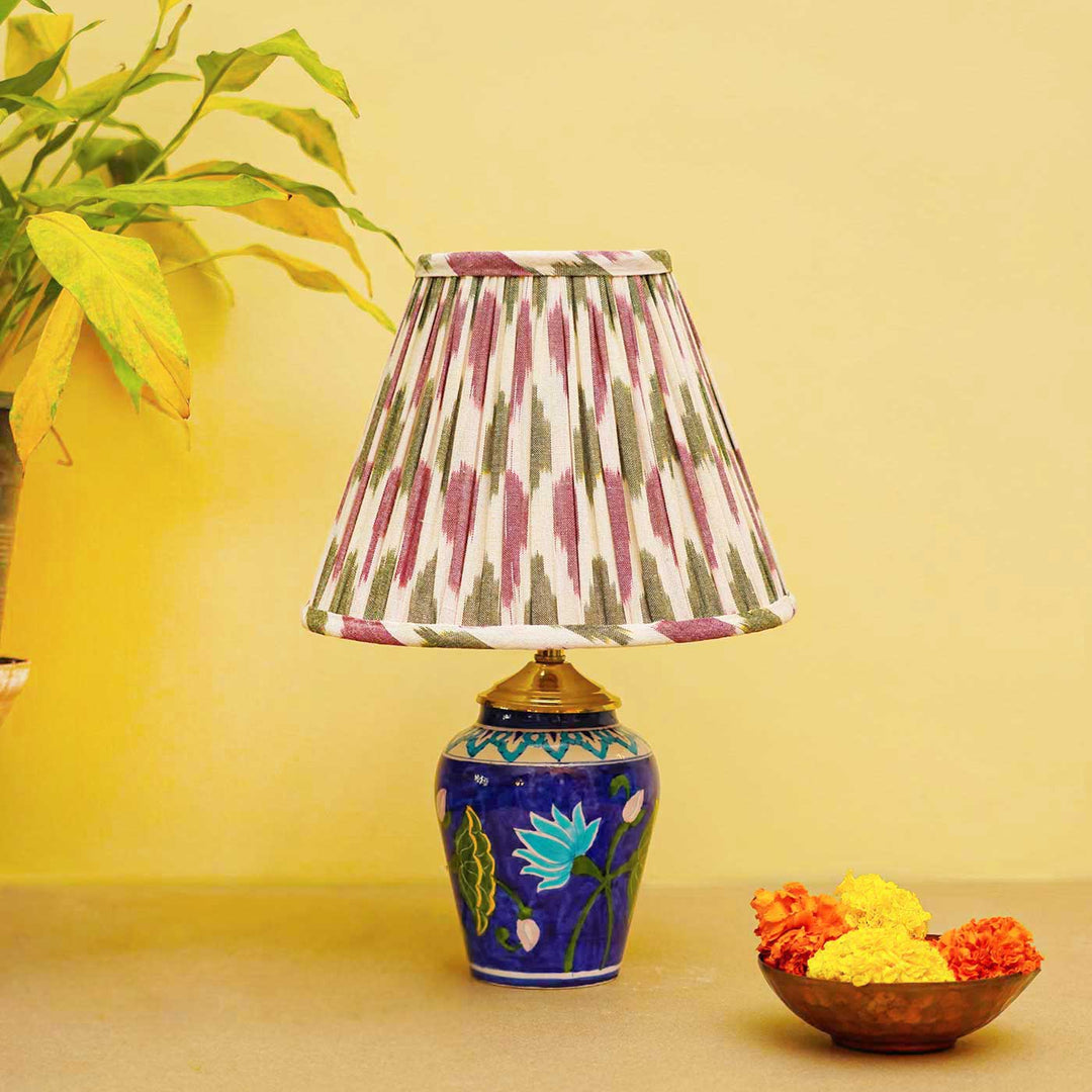 Pink & Green Ikat Pleated Empire Lampshade