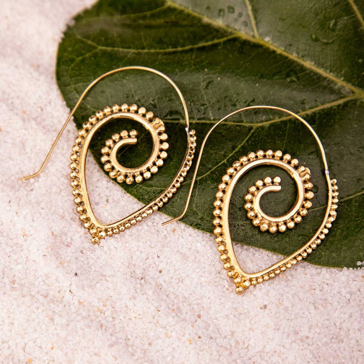 Handcrafted Western Gold Plated Brass Earrings