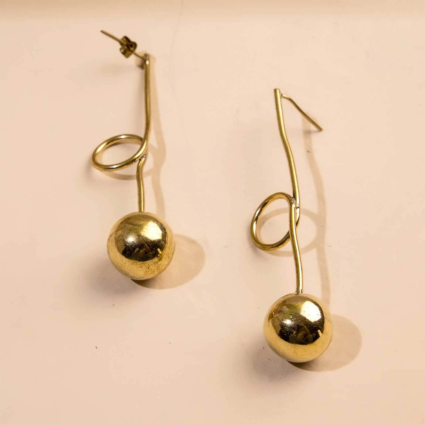 Gold brass outlet earrings