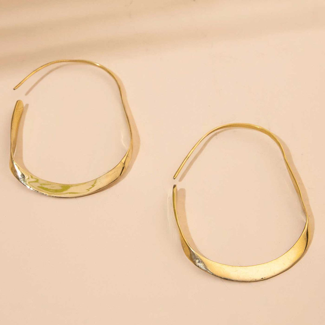 Handcrafted Minimal Daily Wear Silver/ Gold Plated Brass Earrings