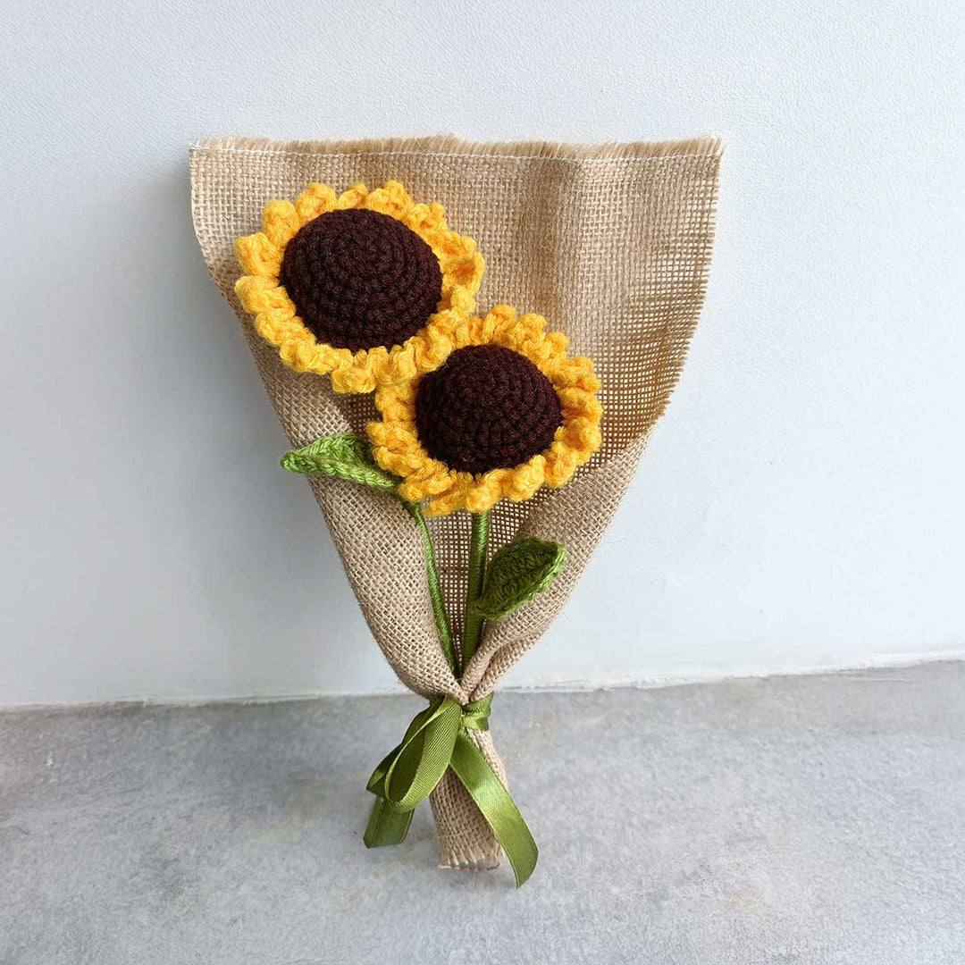 Handmade Crochet Sunflower Bouquet | Set Of 2