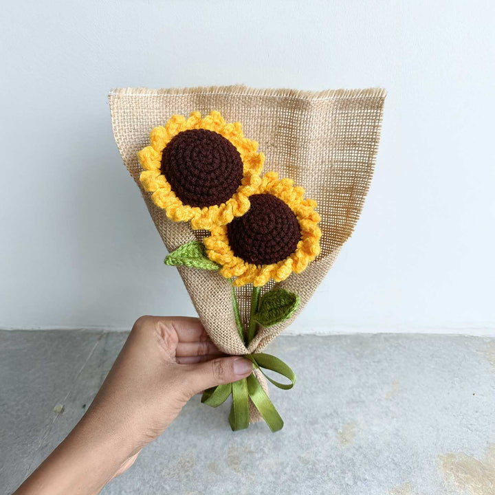 Handmade Crochet Sunflower Bouquet | Set Of 2