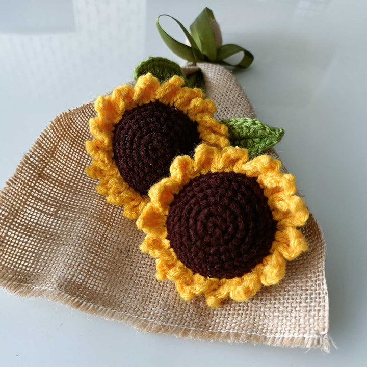 Handmade Crochet Sunflower Bouquet | Set Of 2