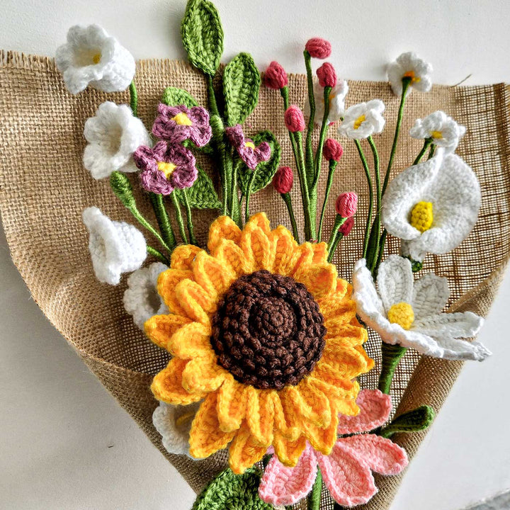 Handmade Crochet Sunshine Flower Bouquet