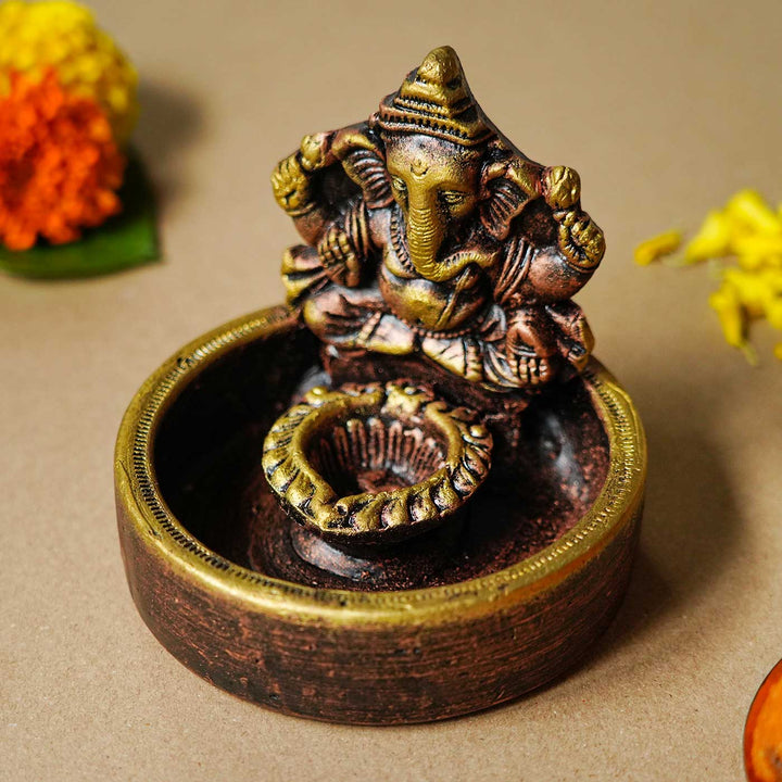 Handmade Ganesh Bowl Terracotta Oil Lamp / Diya