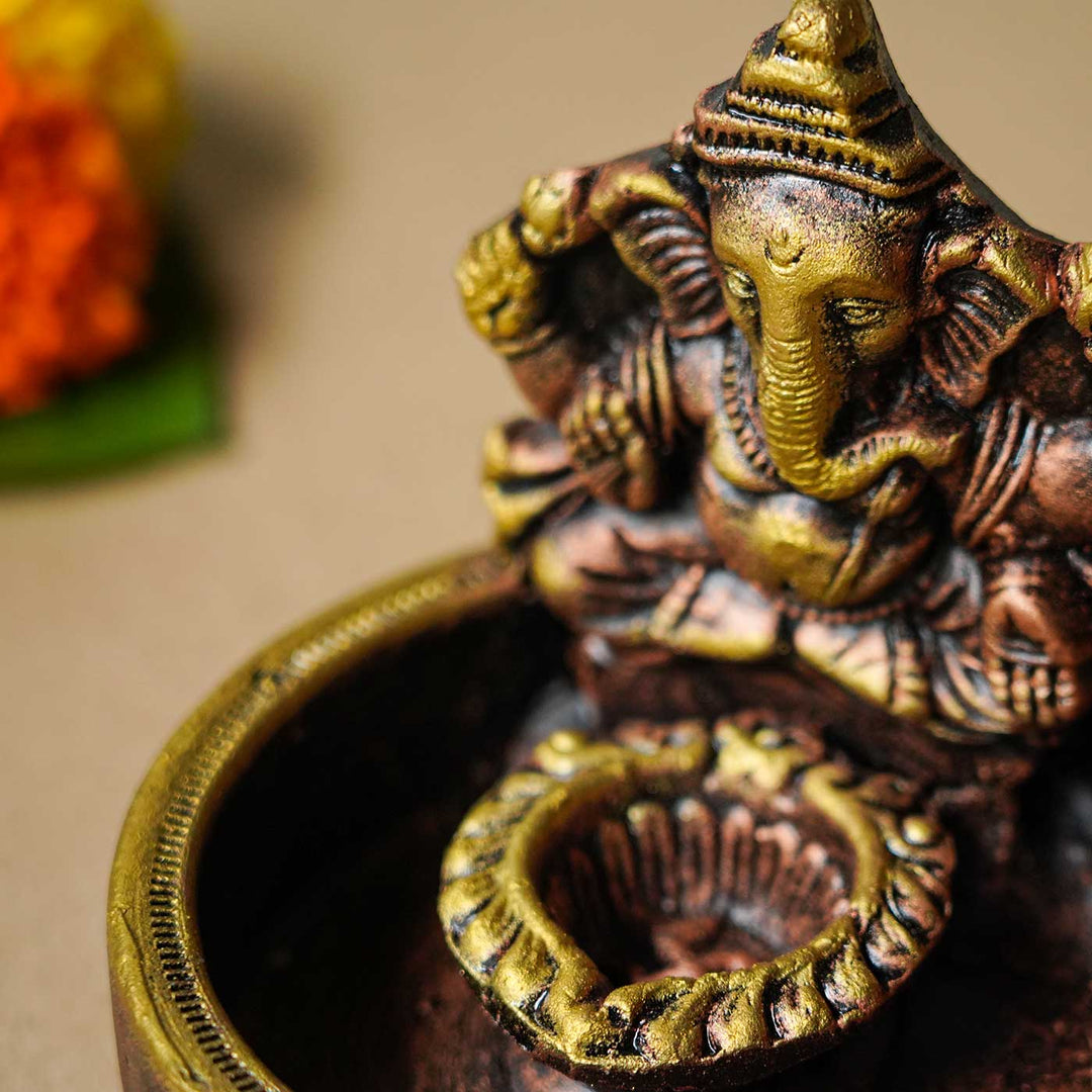 Handmade Ganesh Bowl Terracotta Oil Lamp / Diya