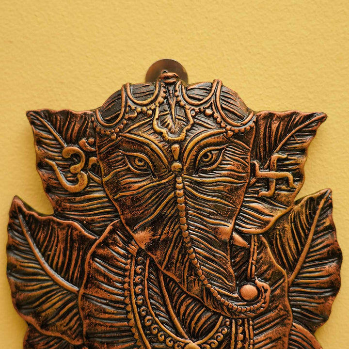 Handmade Ganesh Leaf Terracotta Hanging