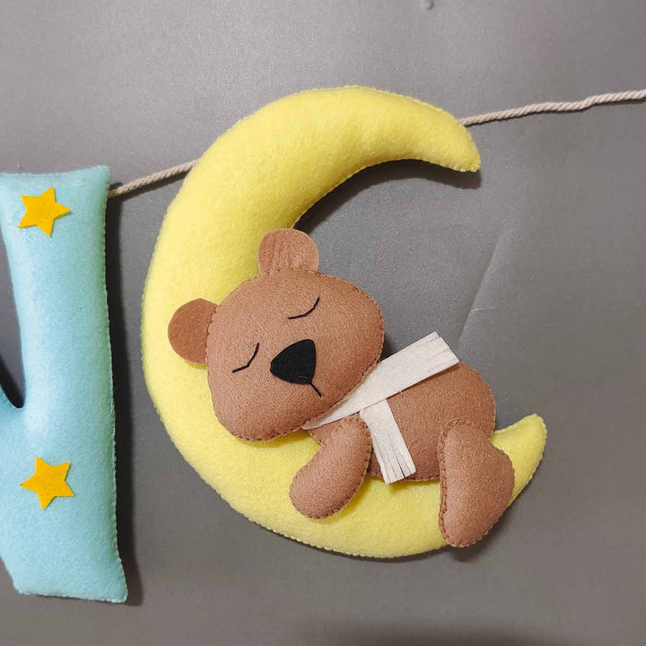 Hand-stitched Teddy Themed Round Felt Kids Bunting for Kids